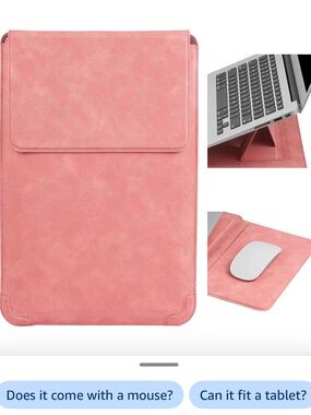 Pink 14-inch Tablet & Laptop Sleeve with Stand Feature